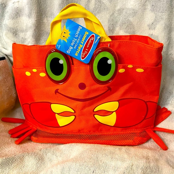 Melissa & Doug Handbags - Melissa & Doug crabby orange beach bag tote